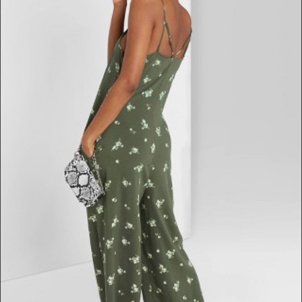 Floral Sleeveless Square Neck Waistless Jumpsuit